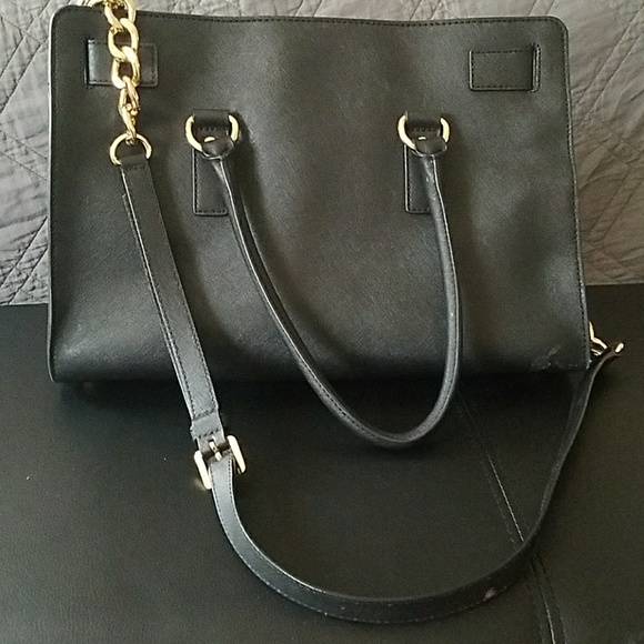 Michael Kors black leather Hamilton Satchel